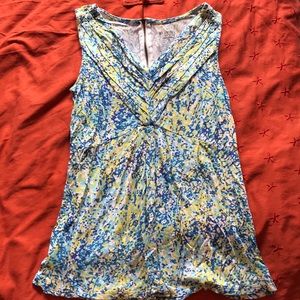 Merona blue and green sleeveless blouse